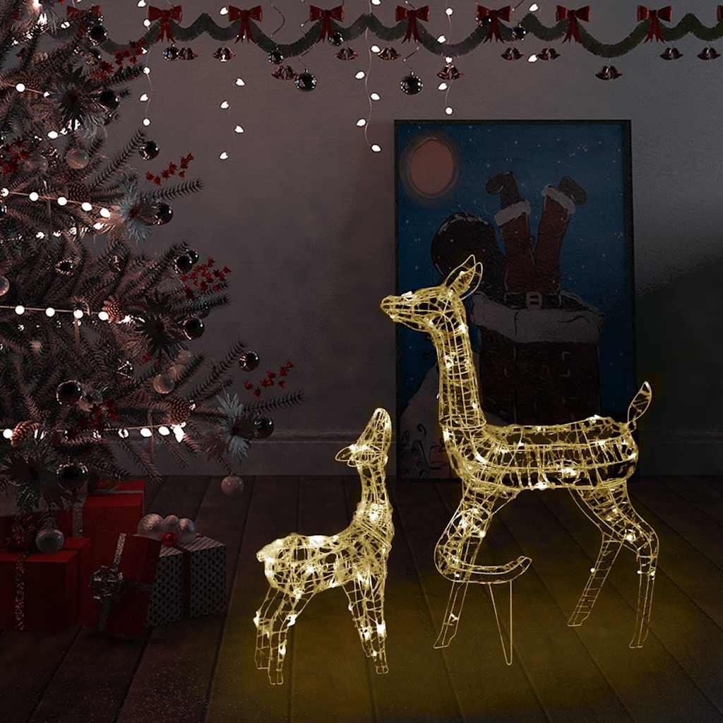 Juledekoration rensdyrfamilie 160 LED'er akryl varm hvid
