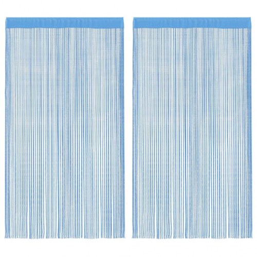 Trådgardiner 2 stk. 140 × 250 cm - lyseblå snoregardin