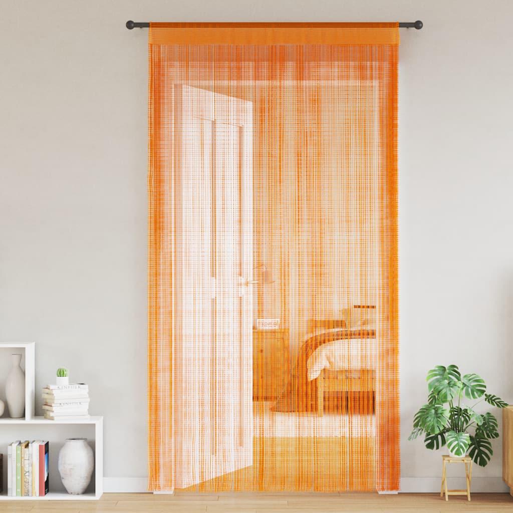 Trådgardiner 2 stk. - 100 × 250 cm - orange snoregardin