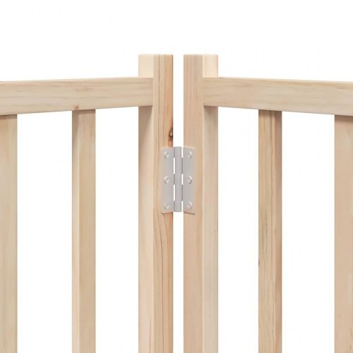 Hundelåge med dør 8 paneler 640 cm foldbar poppeltræ
