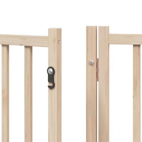 Hundelåge med dør 8 paneler 640 cm foldbar poppeltræ