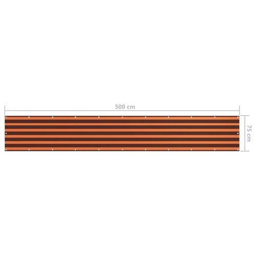 Altanafskærmning 75x500 cm oxfordstof orange og brun
