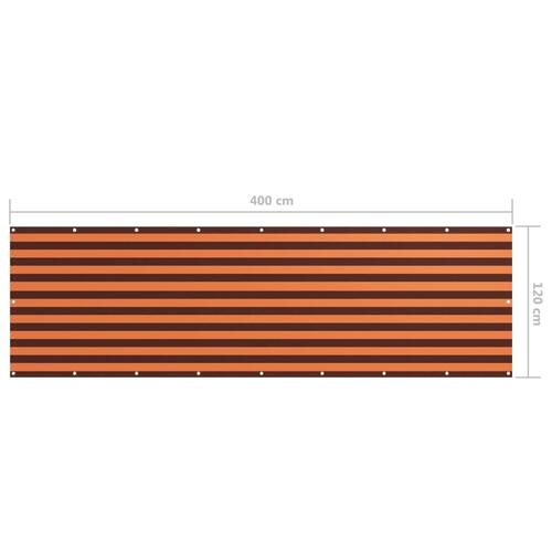Altanafskærmning 120x400 cm oxfordstof orange og brun