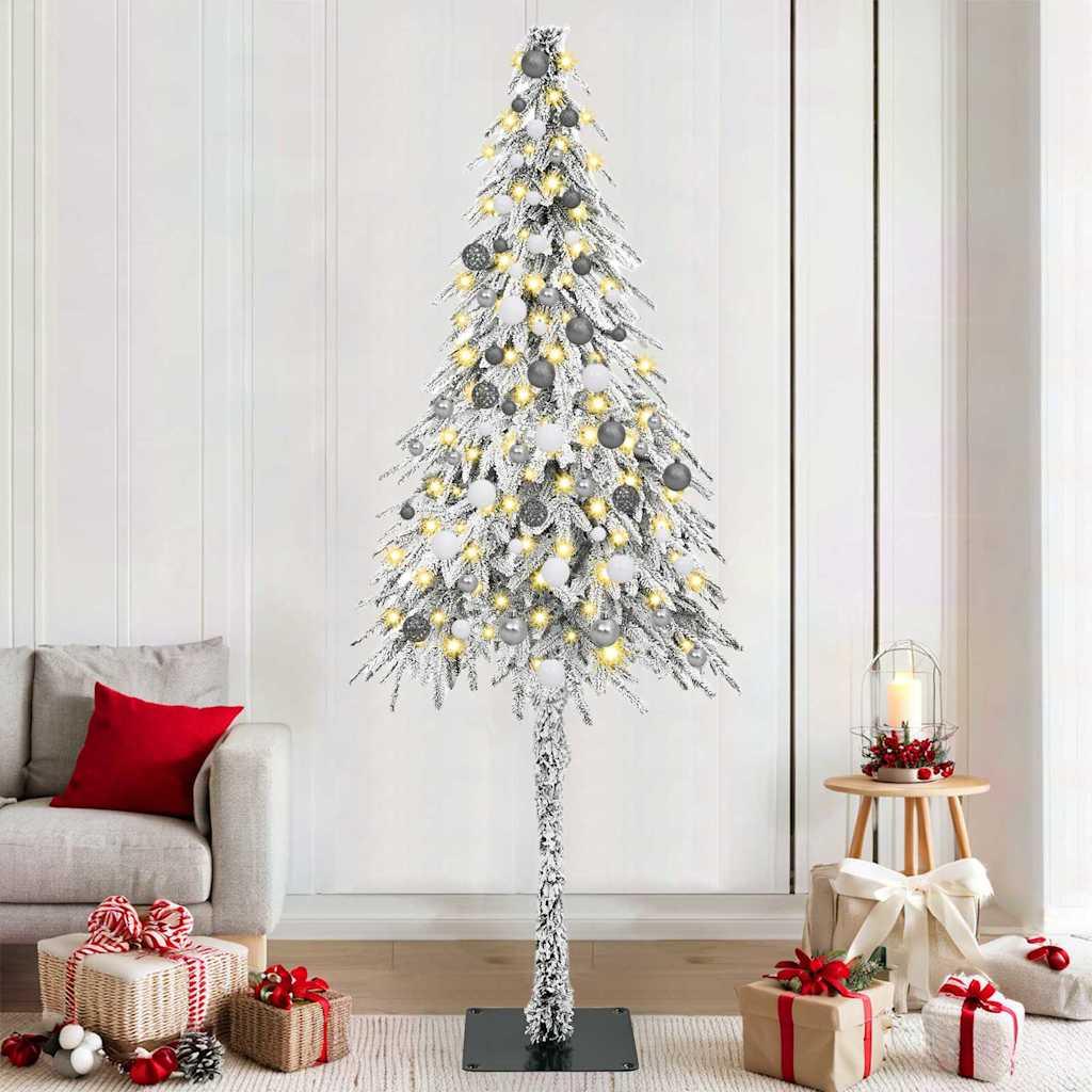Juletræ med 300 LED'er med stativ Hvid 210 cm PE og Stål