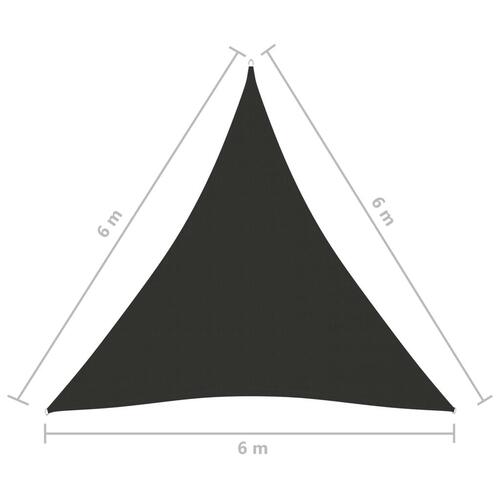 Solsejl 6x6x6 m oxfordstof trekantet antracitgrå