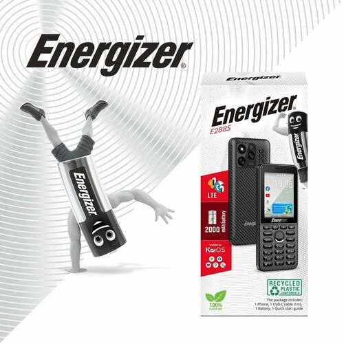 Mobiltelefon til ældre - Energizer E288S, 4G, 4 GB RAM, sort