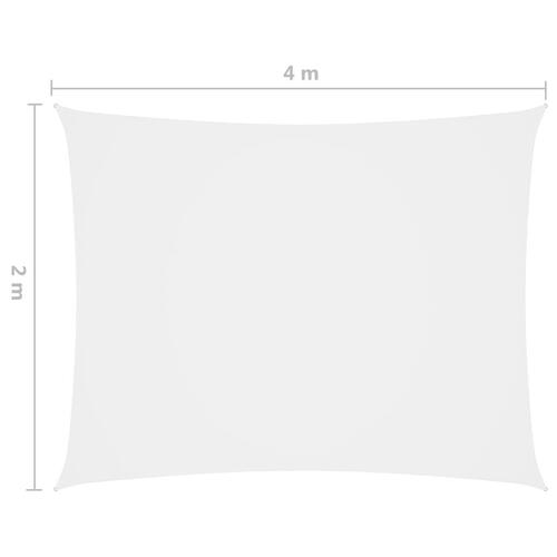 Solsejl 2x4 m rektangulær oxfordstof hvid
