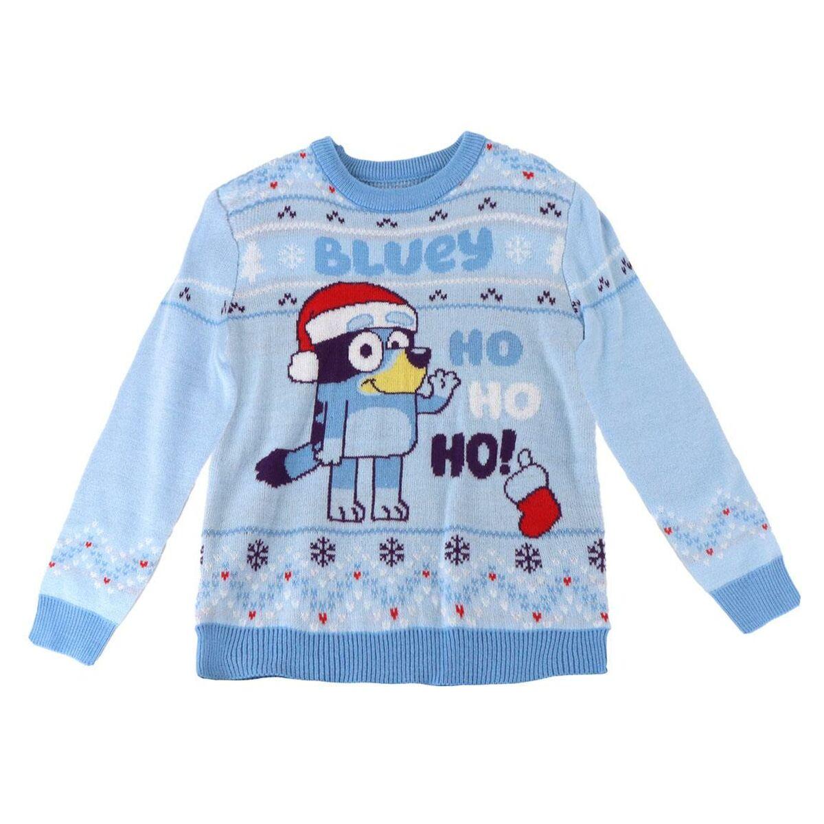 Børnesweater Bluey juletrøje - lyseblå, 6 år