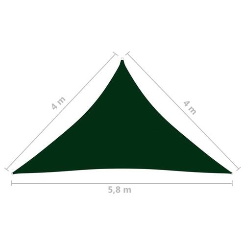 Solsejl 4x4x5,8 m oxfordstof trekantet mørkegrøn