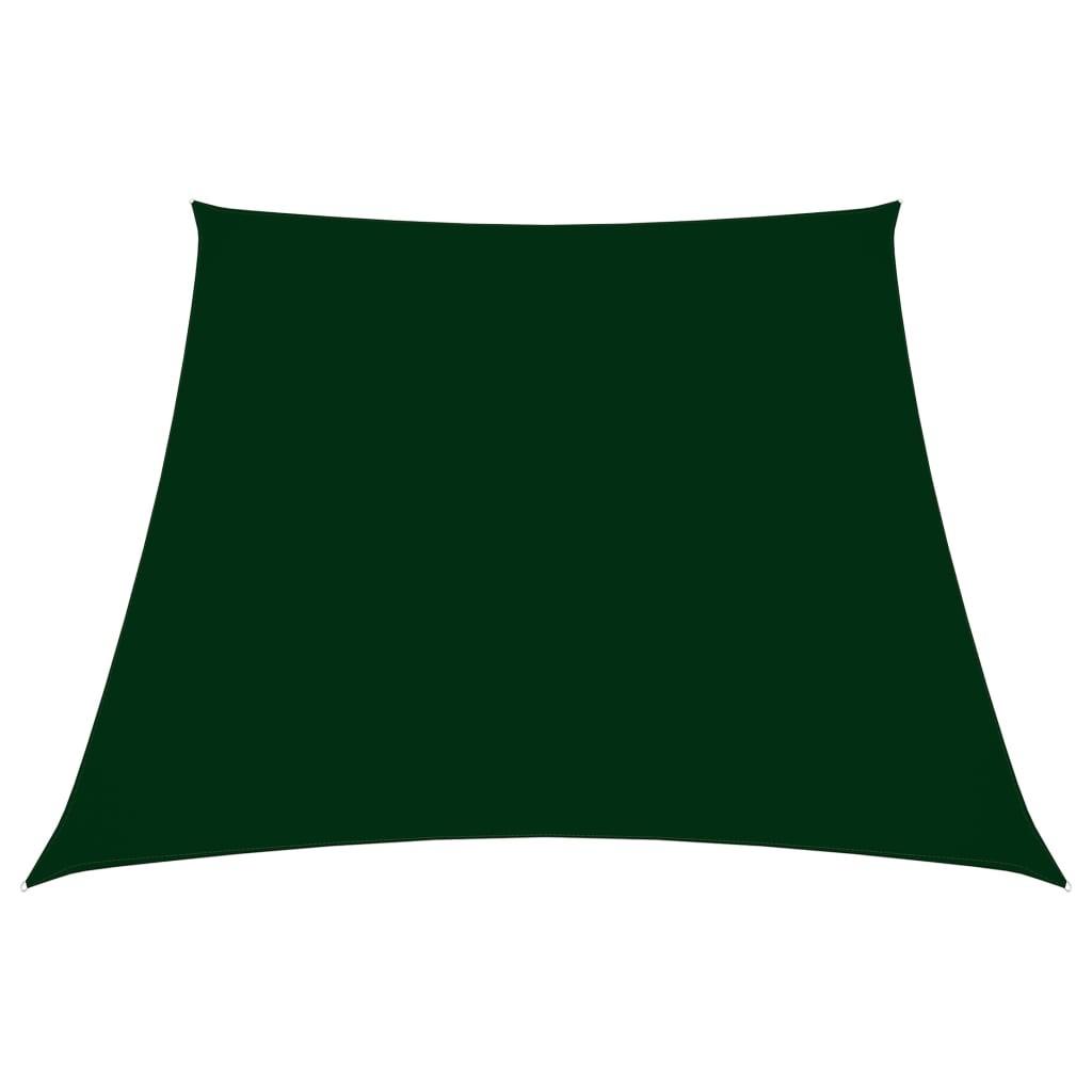 Solsejl 3/5x4 m trapezformet oxfordstof mørkegrøn