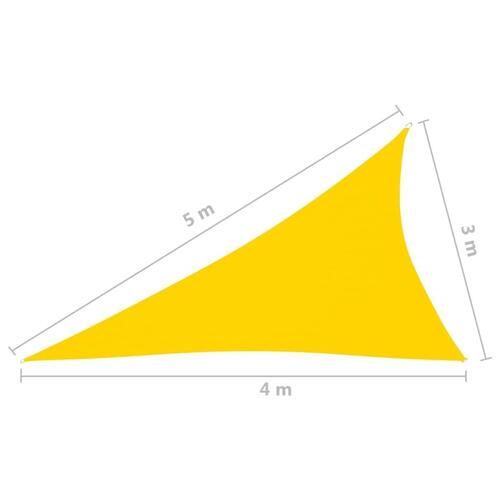 Solsejl 3x4x5 m trekantet oxfordstof gul