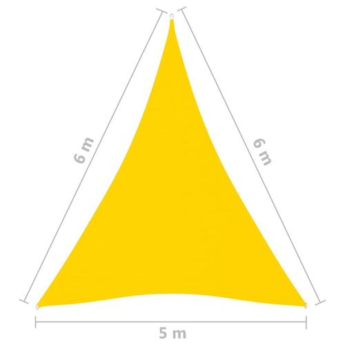 Solsejl 5x6x6 m trekantet oxfordstof gul