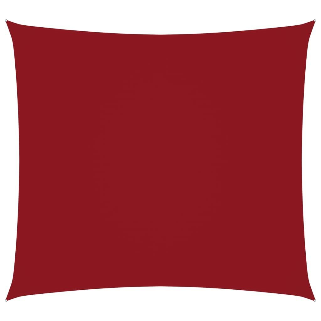 Solsejl 7x7 m firkantet oxfordstof rød