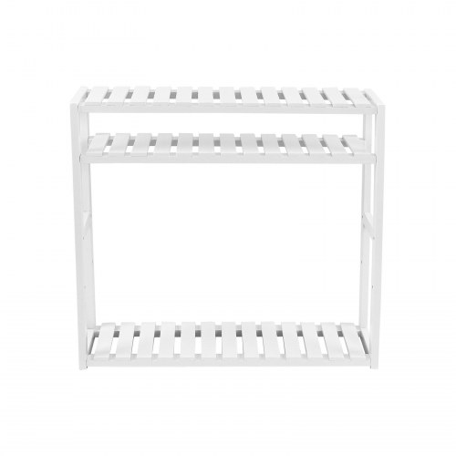 Hylde med 3 niveauer justerbar, væg- eller fritstående, 60 × 15 × 54 cm, hvid