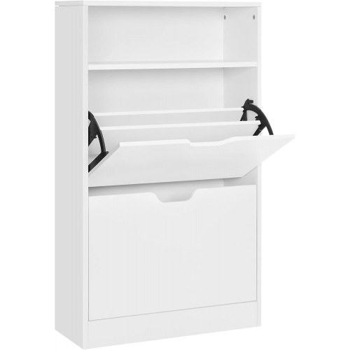 Skoskab med 2 rum 60 × 24 × 102 cm, hvid