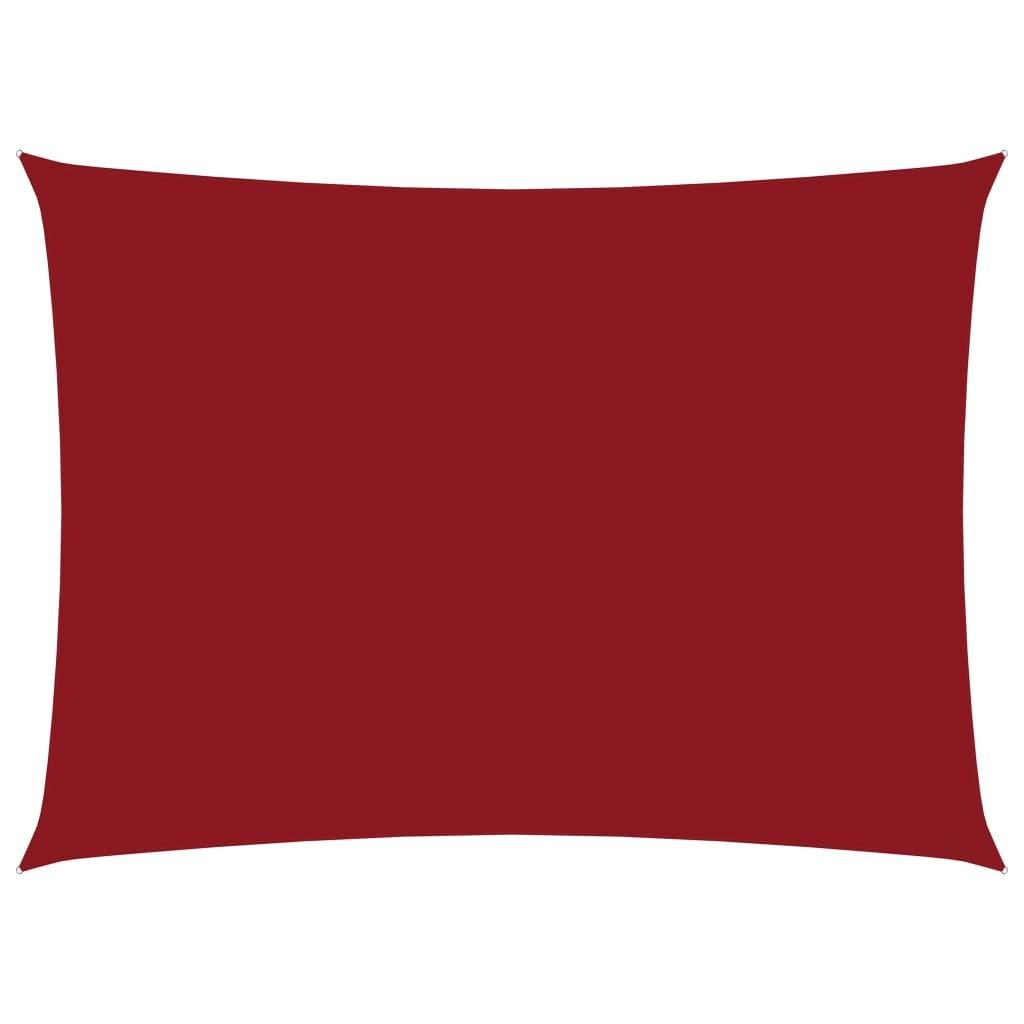 Solsejl 2,5x4 m oxfordstof rektangulær rød