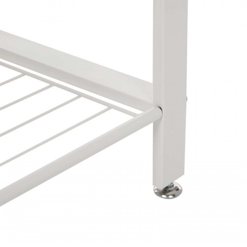 Tøjstativ med bænk og skohylder 4-i-1, 72 × 33,7 × 183 cm, eg/creme, 9 aftagelige kroge og bøjlestang