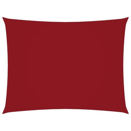 Solsejl 3x4 m rektangulær oxfordstof rød