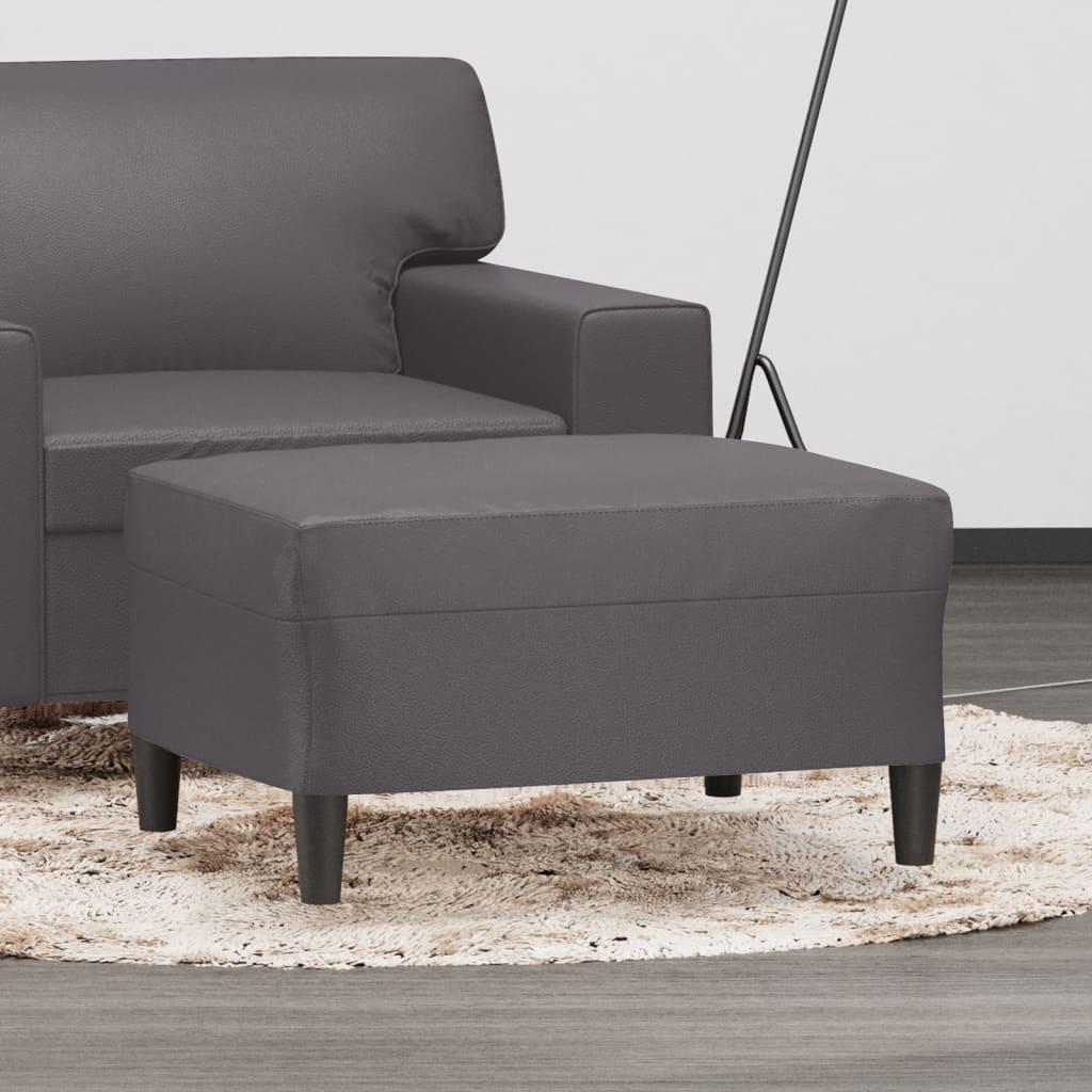Fodskammel i kunstlæder - 70 × 55 × 41 cm, grå