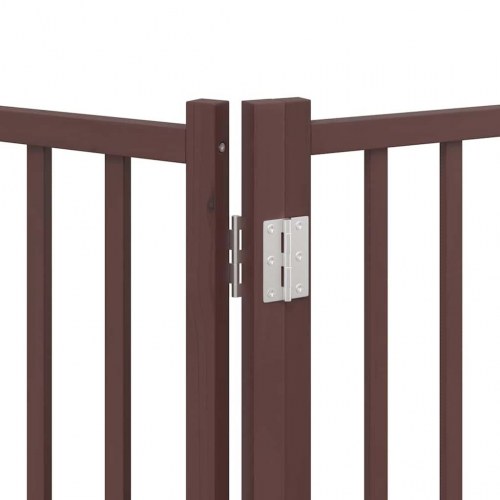 Hundelåge med dør 12 paneler 600 cm - brun