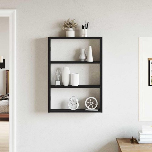 Væghylde i konstrueret træ 43×9×60 cm - sort