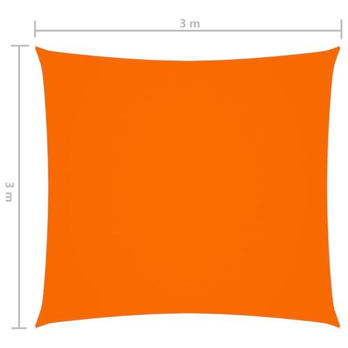 Solsejl 3x3 m firkantet oxfordstof orange