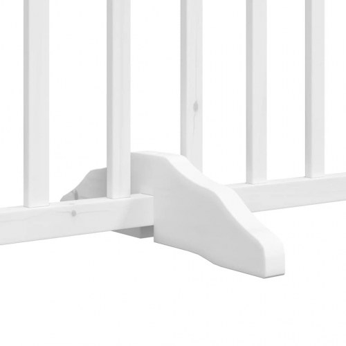 Hundelåge med dør 12 paneler 600 cm foldbar poppeltræ - hvid
