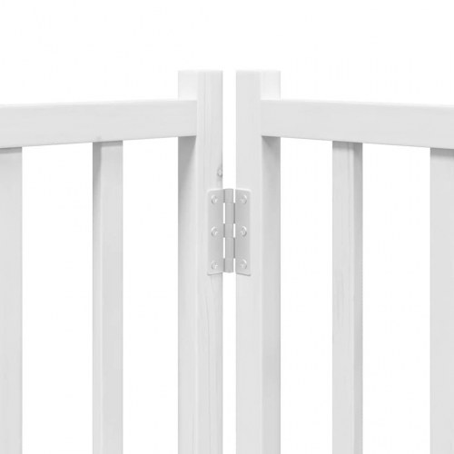 Hundelåge med dør 12 paneler 600 cm foldbar poppeltræ - hvid