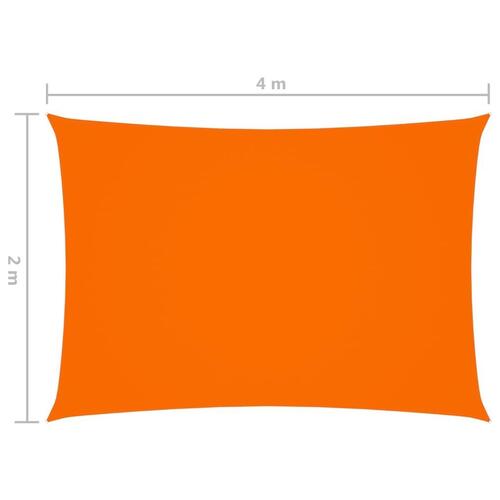 Solsejl 2x4 m rektangulær oxfordstof orange