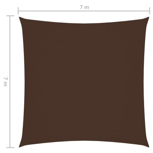 Solsejl 7x7 m oxfordstof firkantet brun