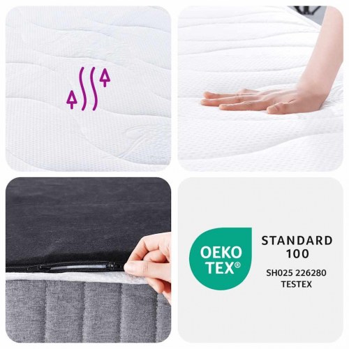 Springmadras med pocketfjedre 100×200 cm - medium fast