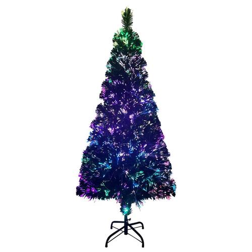 Kunstigt juletræ med juletræsfod 180 cm fiberoptik grøn