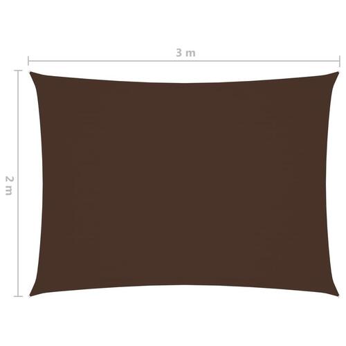 Solsejl 2x3 m rektangulær oxfordstof brun