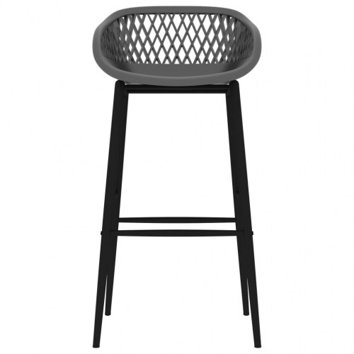 Barstole 2 stk. - grå med lavt ryglæn i trådnetdesign