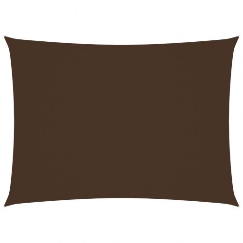 Solsejl 4x5 m rektangulær oxfordstof brun