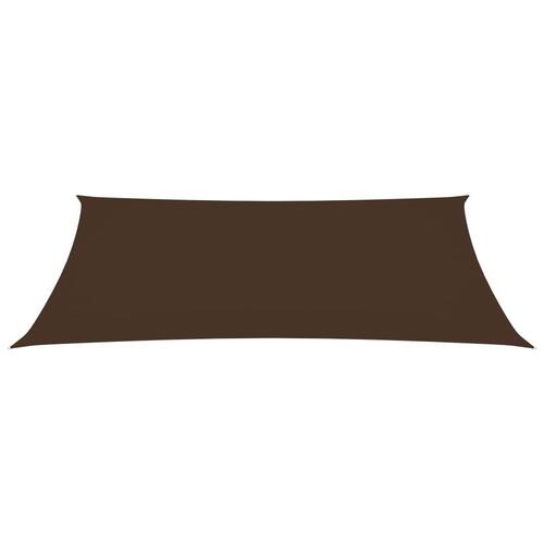 Solsejl 5x8 m rektangulær oxfordstof brun