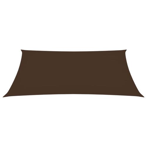 Solsejl 6x7 m rektangulær oxfordstof brun
