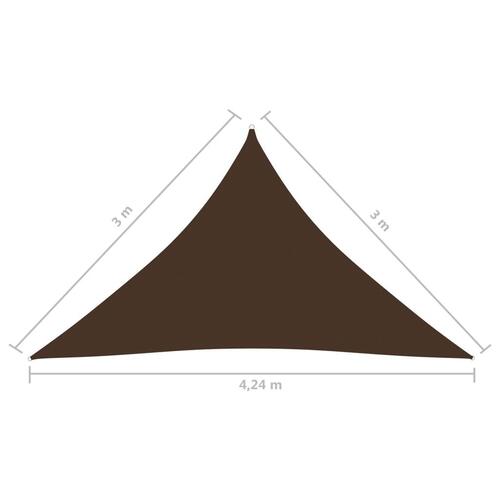 Solsejl 3x3x4,24 m trekantet oxfordstof brun