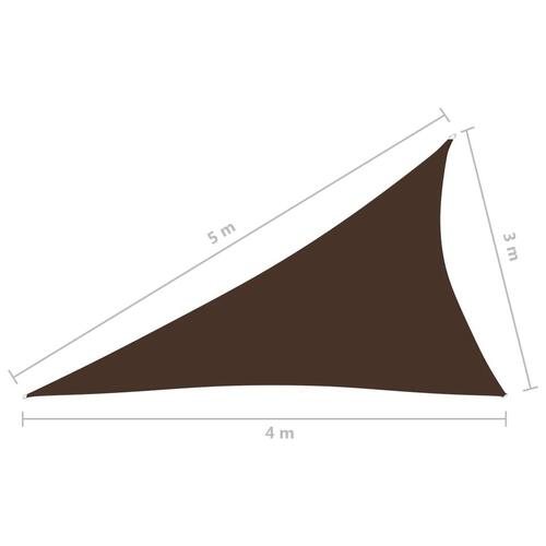 Solsejl 3x4x5 m trekantet oxfordstof brun