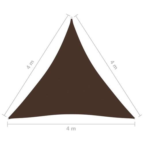 Solsejl 4x4x4 m trekantet oxfordstof brun