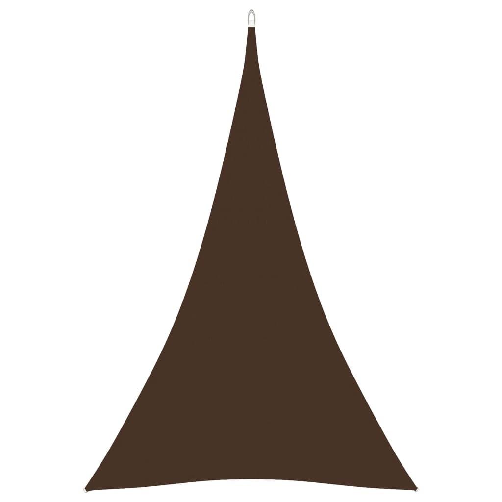 Solsejl 5x7x7 m trekantet oxfordstof brun
