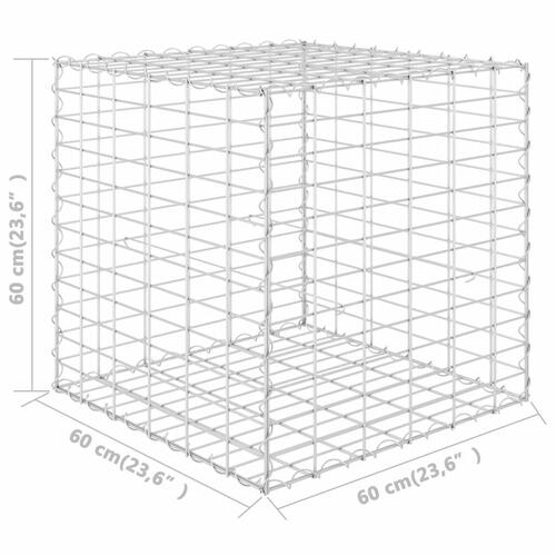 Gabion-højbed 60x60x60 cm kubeformet stål