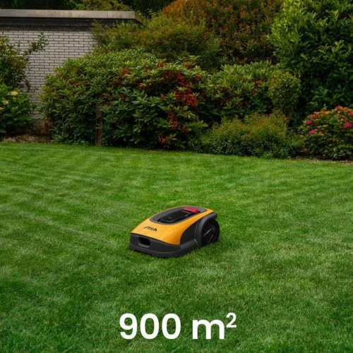 Robotplæneklipper STIGA - gul, GPS, 25,2 V Li‑ion