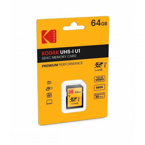MicroSD-hukommelseskort med adapter Kodak 64 GB UHS-I Class 10