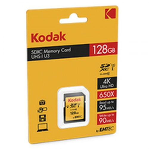 MicroSD-hukommelseskort 128 GB - Kodak med adapter, UHS-I Klasse 10