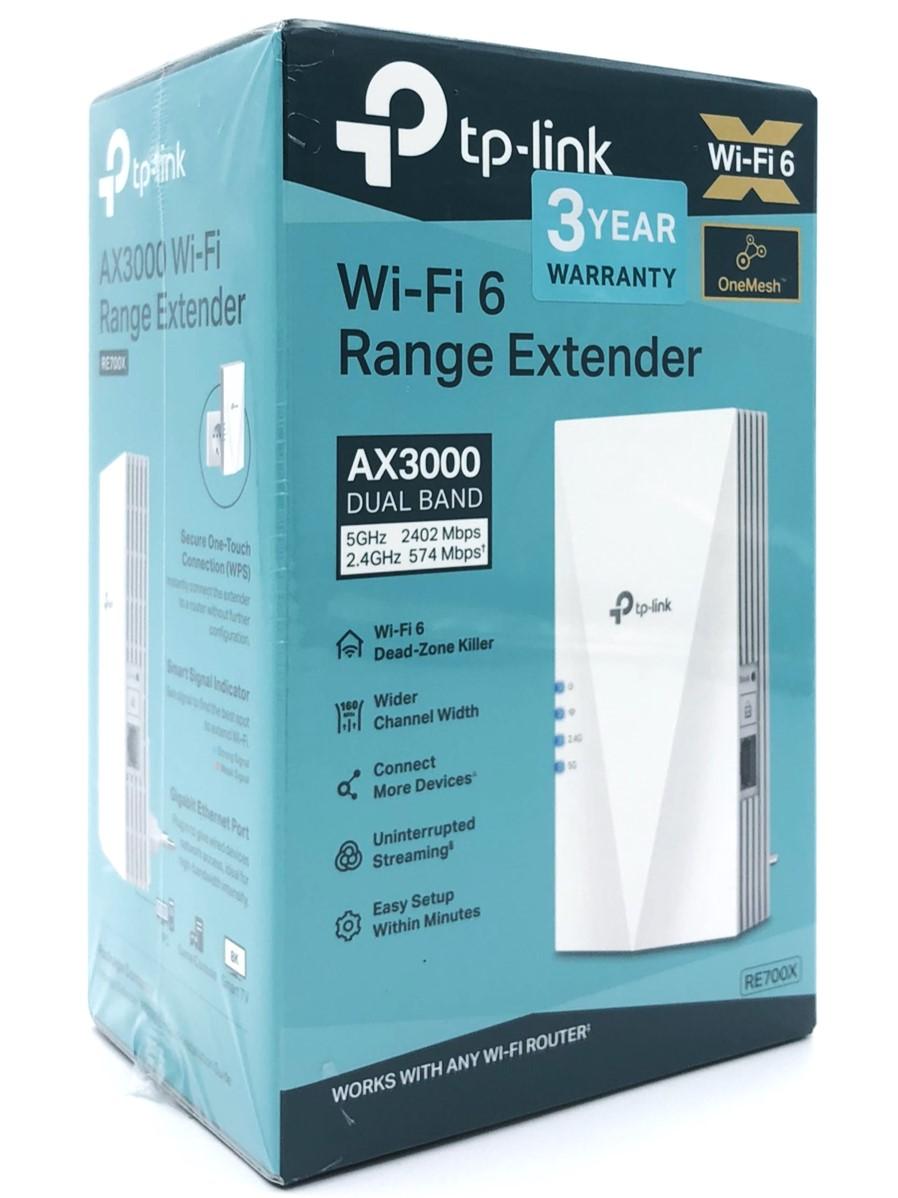 Wi?Fi 6 rækkeviddeforlænger TP?Link RE700X (AX3000) – vægmonteret