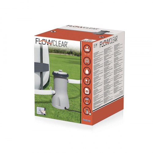 Poolpumpe med filter Bestway 3028 l/h - grå