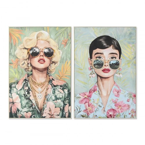 Billeder på lærred - Blå/Grøn, 82,5 × 122,5 cm (sæt af 2)