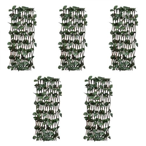 Pilehegn med espalier 5 stk. med kunstige blade 180x120 cm