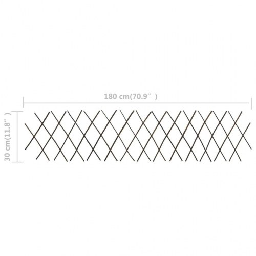 Pilehegn med espalier - 5 stk., udvideligt 180×30 cm, brun